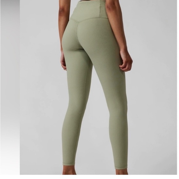 Athleta Elation RibTight Sage Green Leggings Size M - Picture 3 of 6